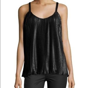 Dressy Black Pleated Tank Top | Design History | Neiman Marcus | NWT | SMALL | S